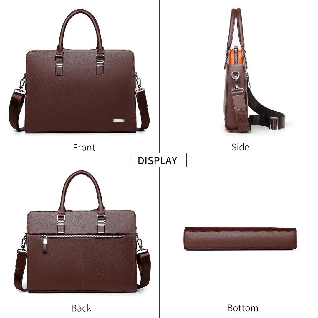 Genuine Leather Multi-Compartment Business Briefcase for Professionals | Stornfield