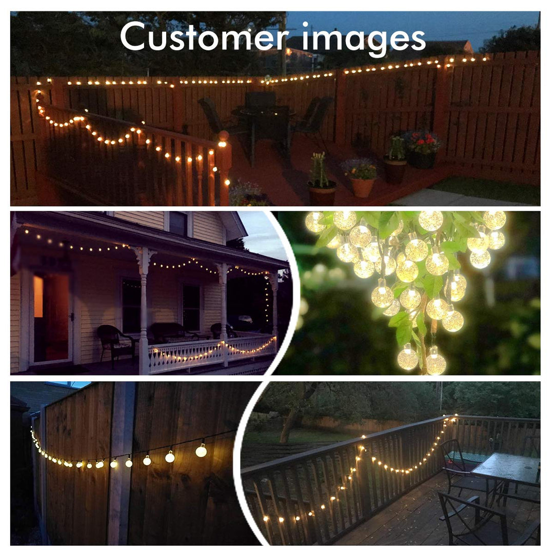 Solar-Powered Crystal Ball String Lights | Stornfield