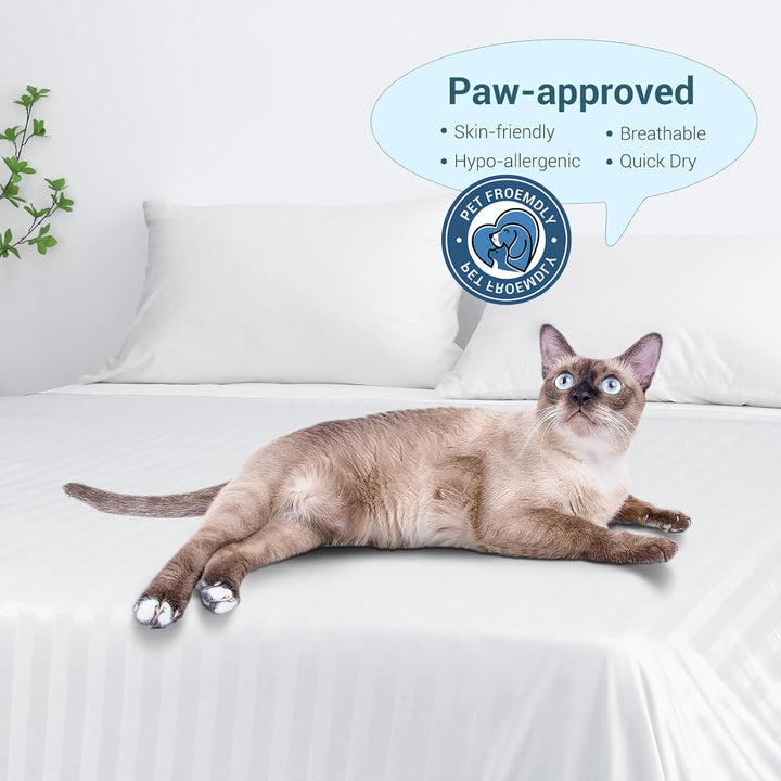 3.0 Cooling Fabric Q-max > 0.5 Ultra-Soft White Striped Blanket of White | Stornfield