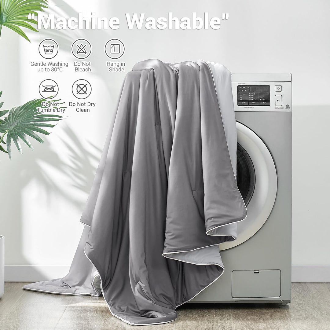 Cooling Comforter Q-Max > 0.5, Breathable & Soft, Gradient Gray | Stornfield