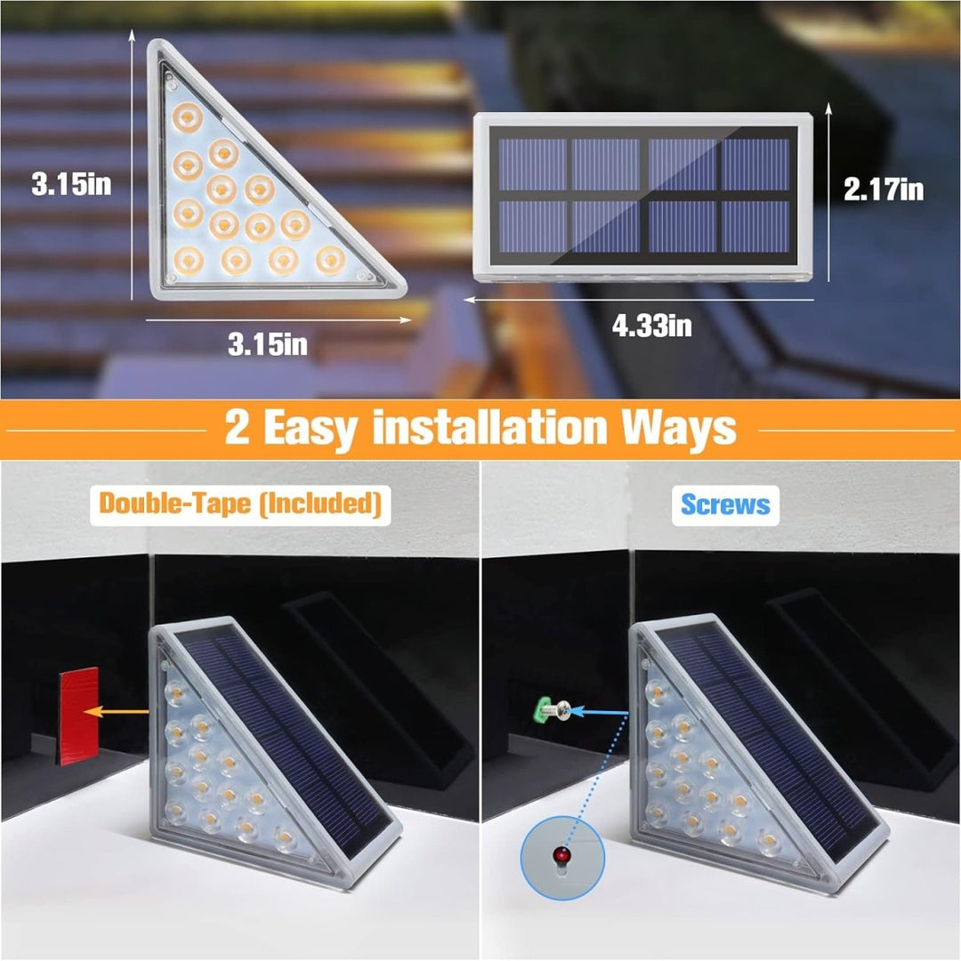 Stornfield | Waterproof Solar LED Stair Light - Outdoor Lighting for Stairs, Paths, and Patios