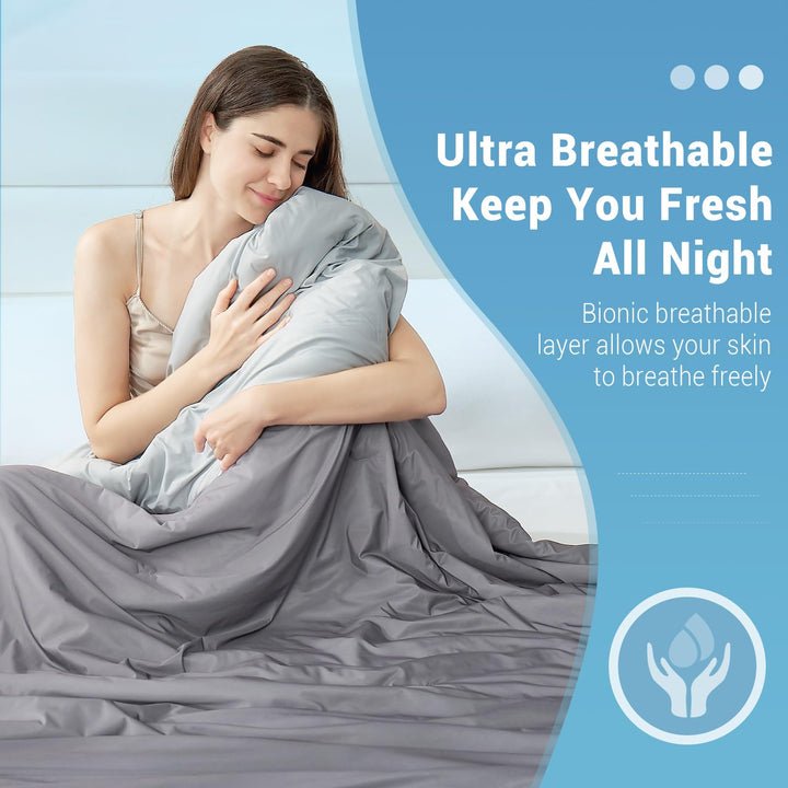 Cooling Comforter Q-Max > 0.5, Breathable & Soft, Gradient Gray | Stornfield