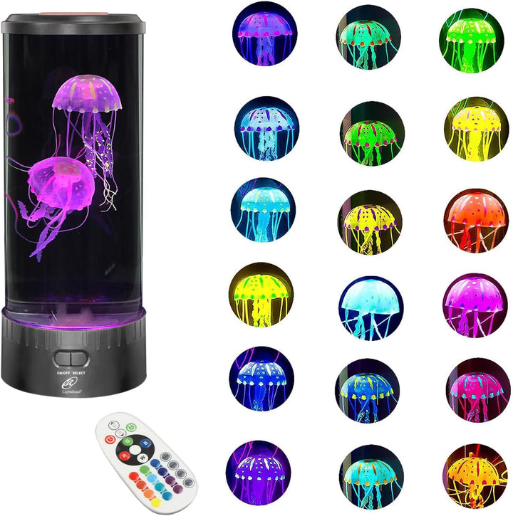 SerenitySphere - LED Aquarium Jellyfish Lamp | Soothing Lava Lamp with 7 Colors | Atmospheric Lighting | Stornfield