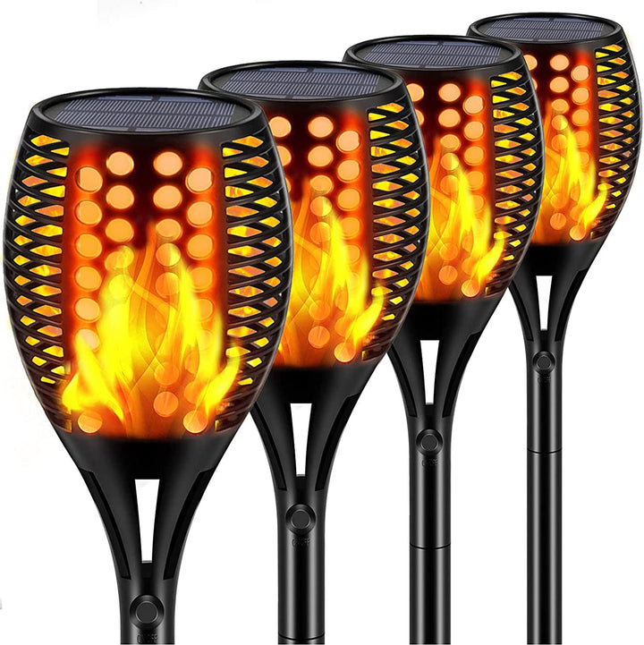 Stornfield | FlameGlow Solar Tiki Torches | Flickering Flame Lights | Durable Garden Lighting