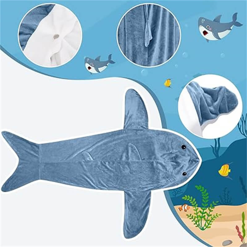 Plush Shark Blanket Hoodie – Comfortable Wearable Blanket | Stornfield