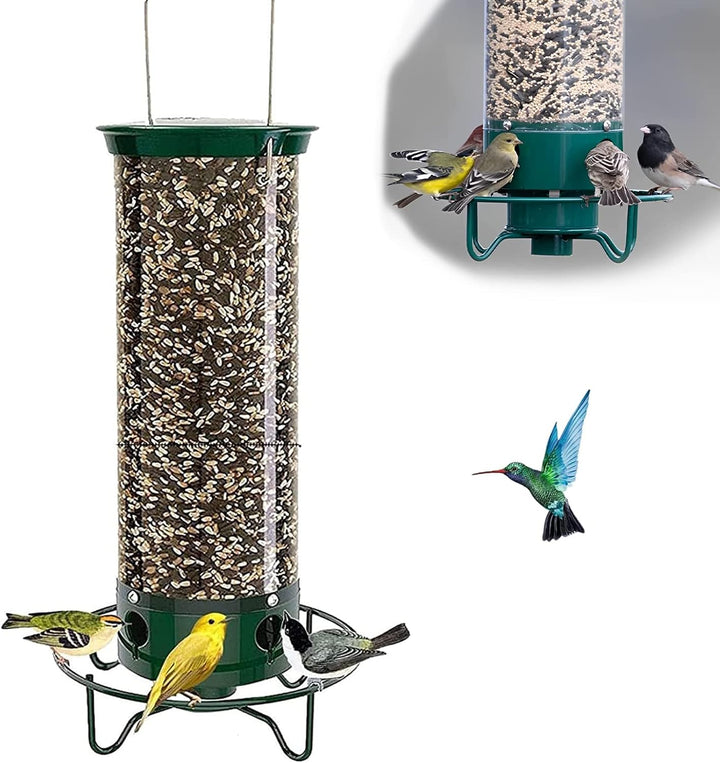 Stornfield | Squirrel-Proof Bird Feeder | Spinning Tube Feeder with 4 Ports & 5 lb Seed Capacity