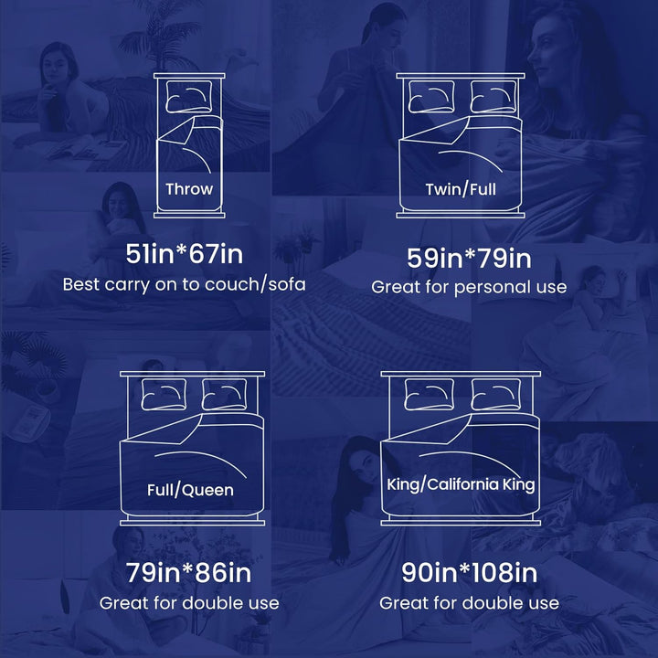 Cooling Blanket – Q-Max > 0.5, Striped & Breathable for Hot Sleepers of Navy Blue | Stornfield