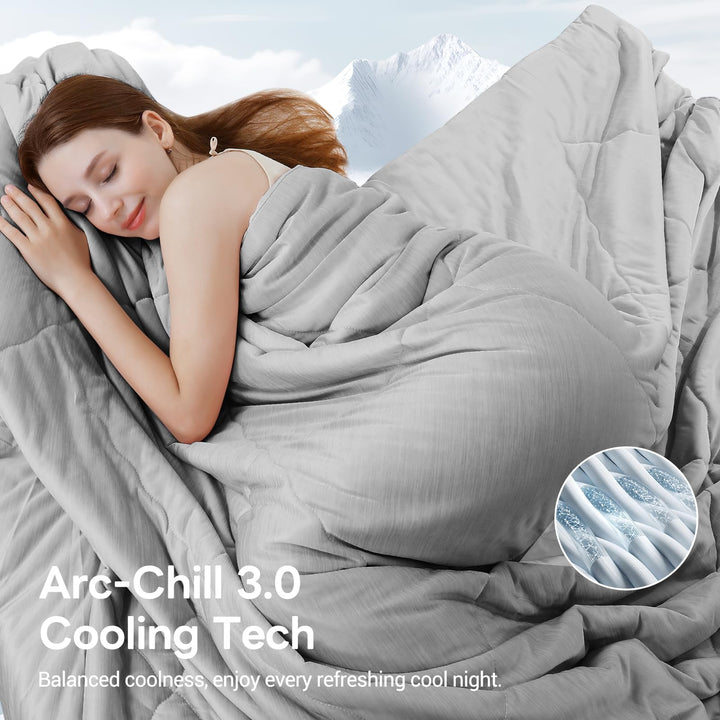 Cooling Duvet for Night Sweats –  Q-Max 0.5, Soft Double-Layer Summer Blanket | Stornfield