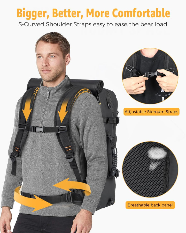 50L Flight-Ready Convertible Travel Backpack with Shoe Compartment & USB Port | Stornfield