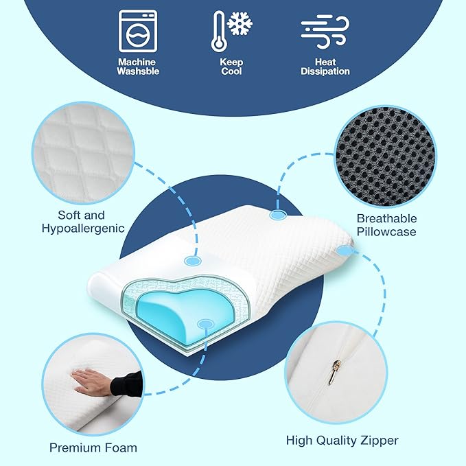 Anti-Snore Pillow | Reduce Snoring and Improve Your Sleep Comfort for a Peaceful Night | Stornfield