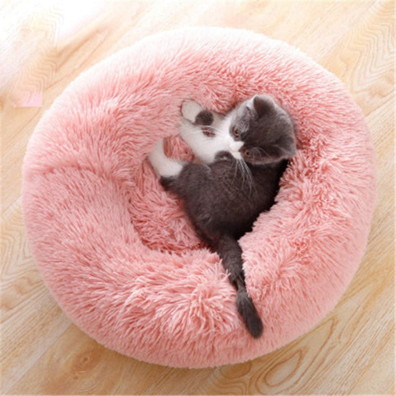 Stornfield | PawNest Soothing Donut Cat Bed | Round Plush Kennel | Stress-Reducing and Comfortable | Perfect for Cats and Small Dogs