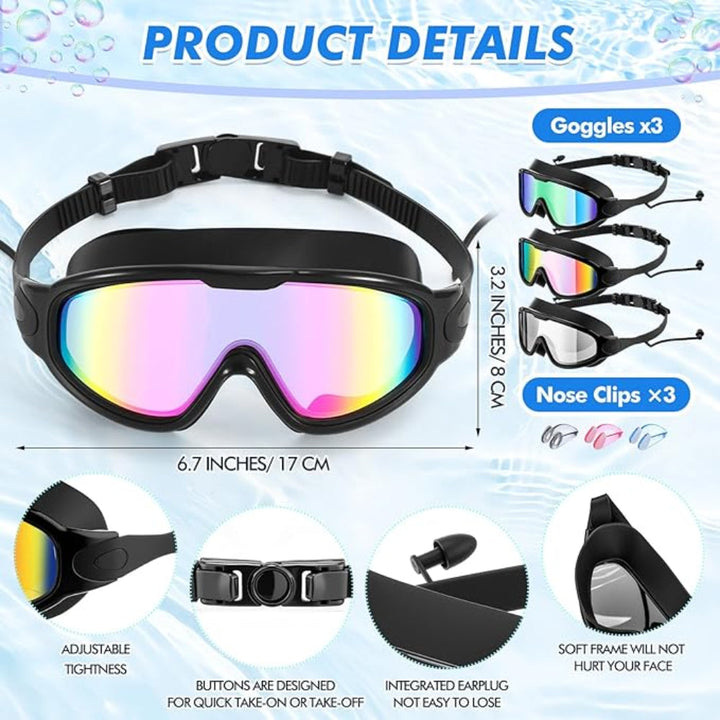 Swim goggles 3-piece set for adults & children | Stornfield