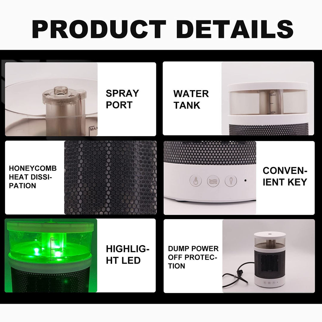 3-in-1 room heater with humidifier and night lights | Stornfield