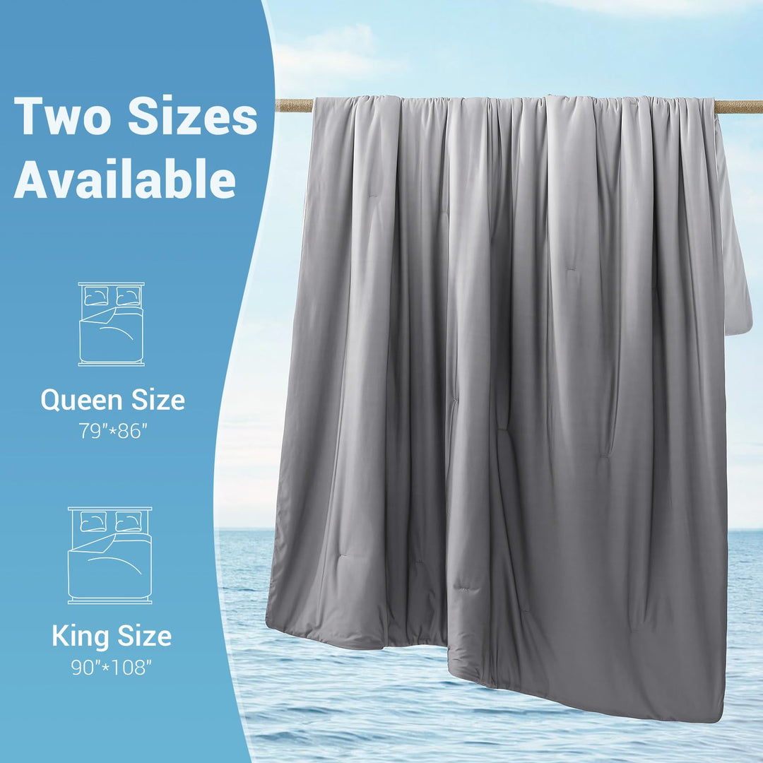 Cooling Comforter Q-Max > 0.5, Breathable & Soft, Gradient Gray | Stornfield