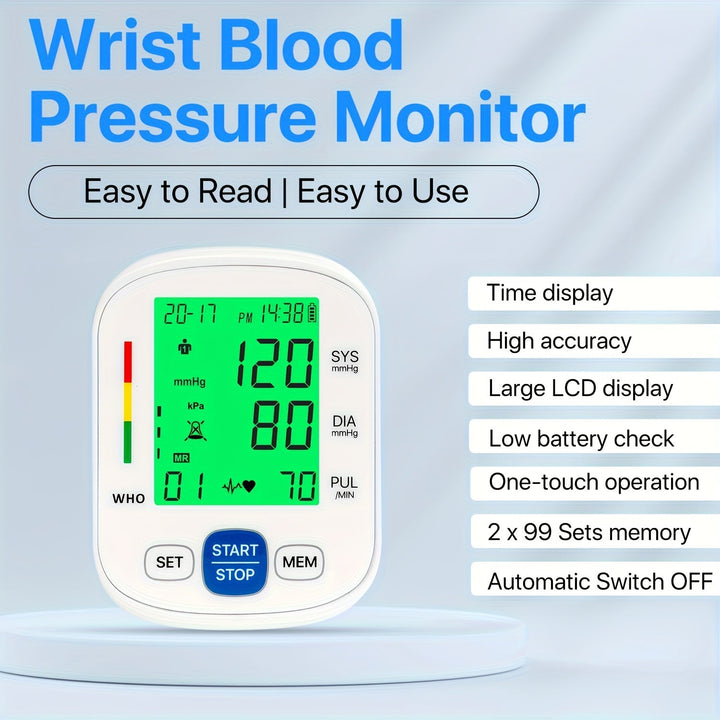 Wrist blood pressure monitor with illuminated display | Stornfield