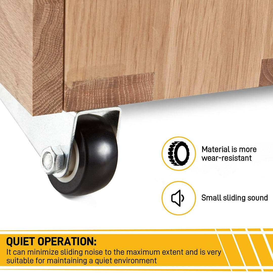 Low-Profile Side-Mount Caster Wheels for Furniture Stornfield