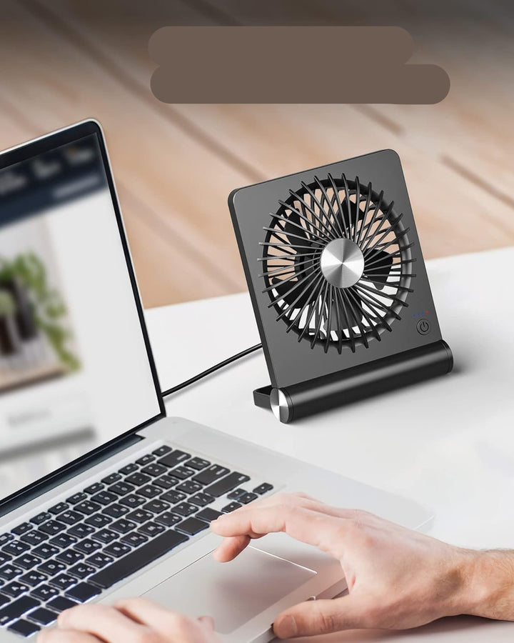 USB desk fan – ultra-quiet with stepless tilt adjustment | Stornfield