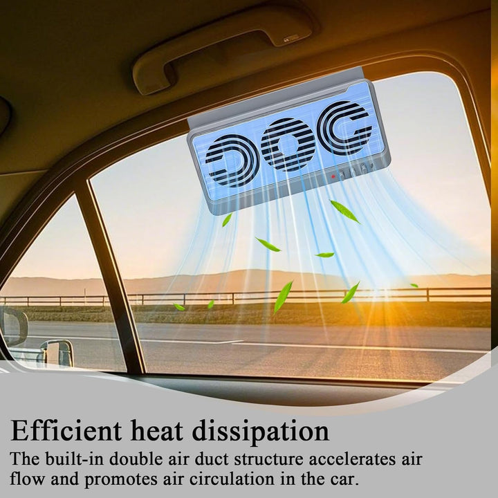 Stornfield | Solar Car Window Fan – Dual Duct Ventilation Exhaust & Cooling Accessory – Aurovent