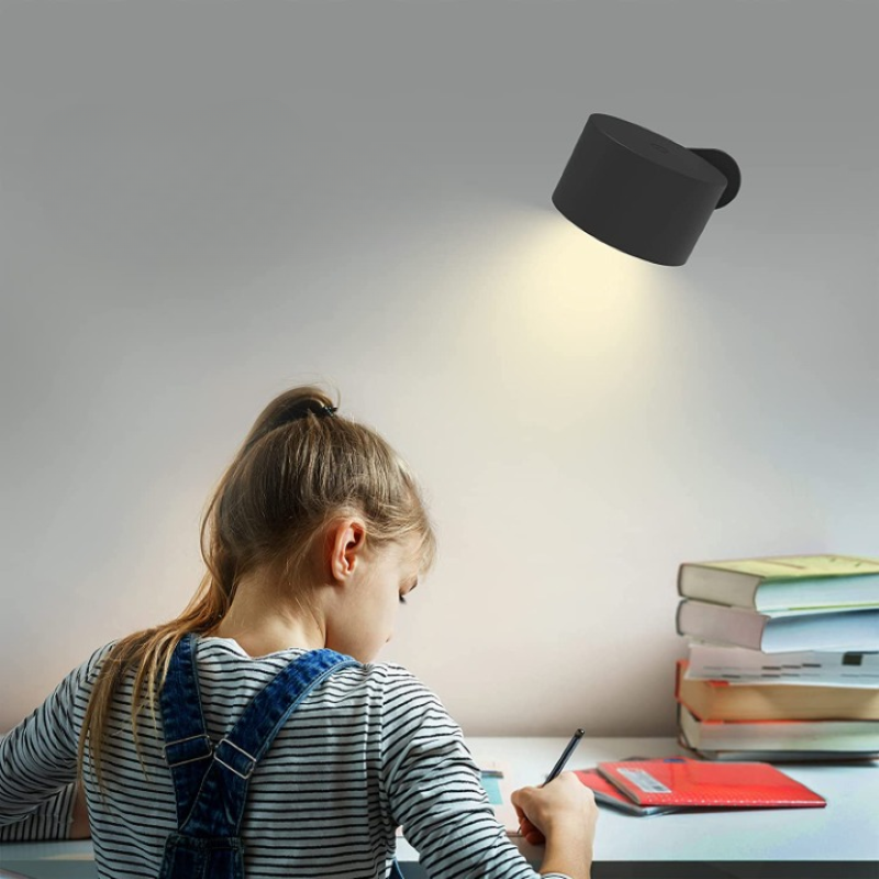 Stornfield | LED Wall Sconces, Wall Lamps with Rechargeable Battery, 3 Color Temperatures and 3 Brightness Levels, 360° Rotatable Magnetic Ball, Cordless Wall Lights for Study, Reading, Bedside