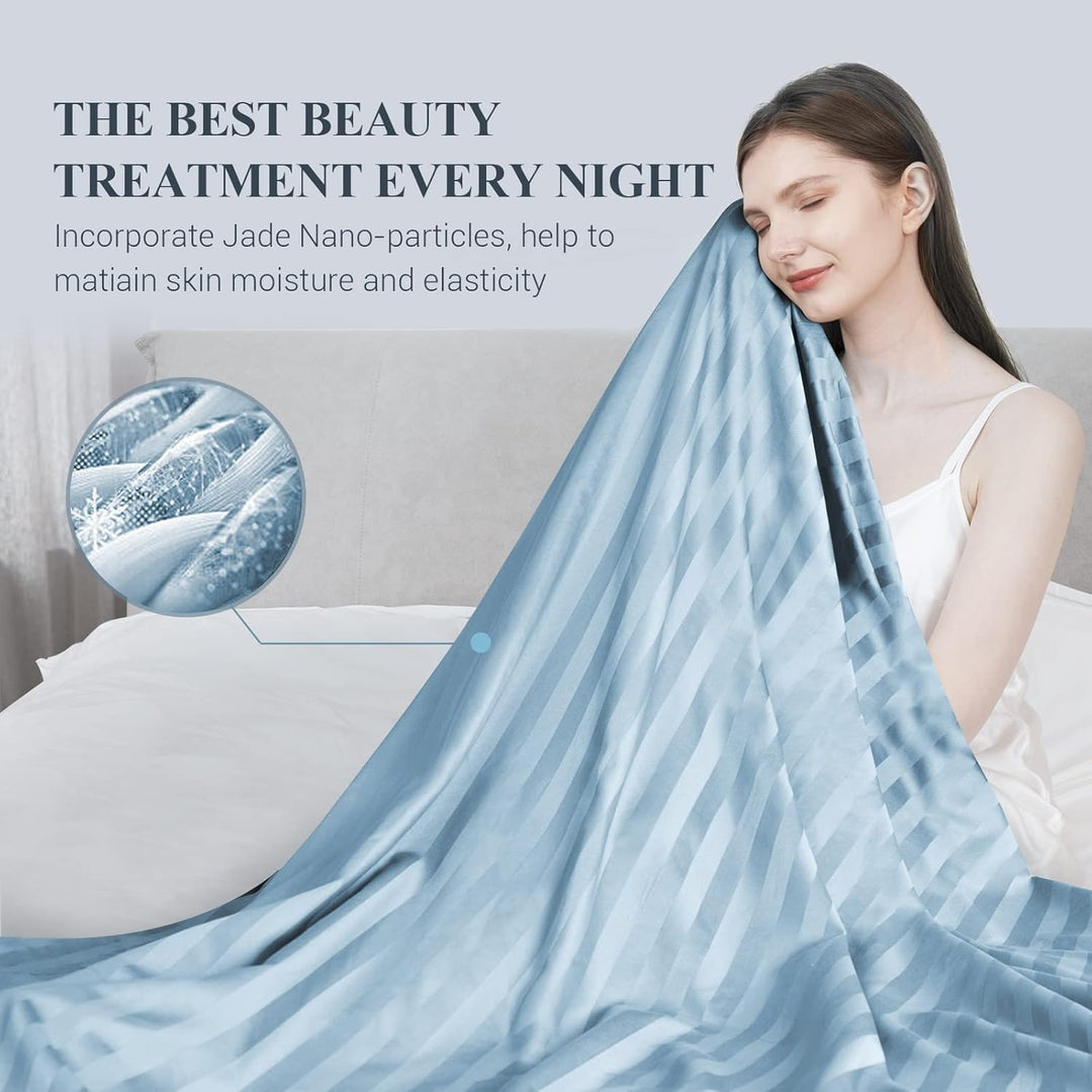 Cooling Fabric Q-max>0.5  Double-Sided Summer Blanket of Color Blue | Stornfield