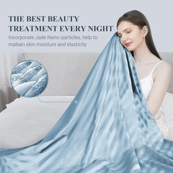 Cooling Fabric Q-max>0.5  Double-Sided Summer Blanket of Color Blue | Stornfield