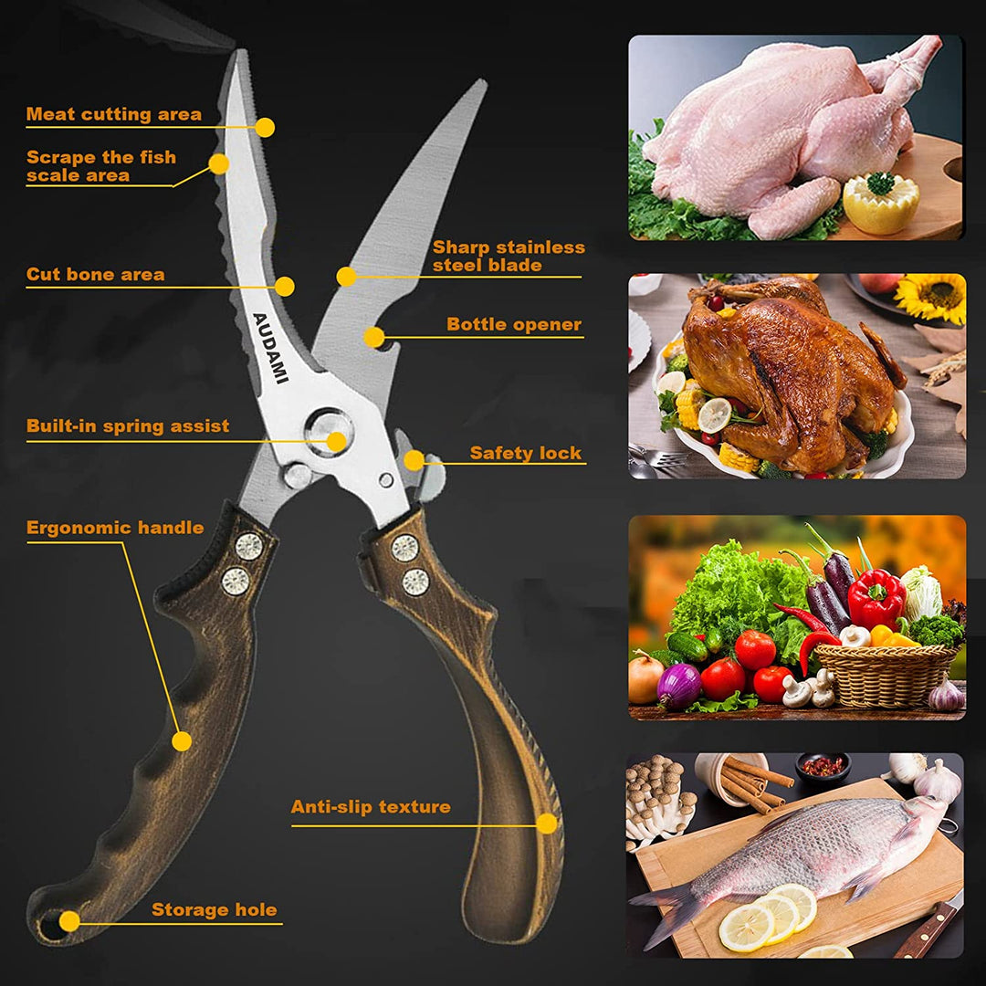Stornfield | Kitchen Shears Heavy Duty 2-Piece Kitchen Scissor Set, Professional Heavy Duty Poultry Shears Fast