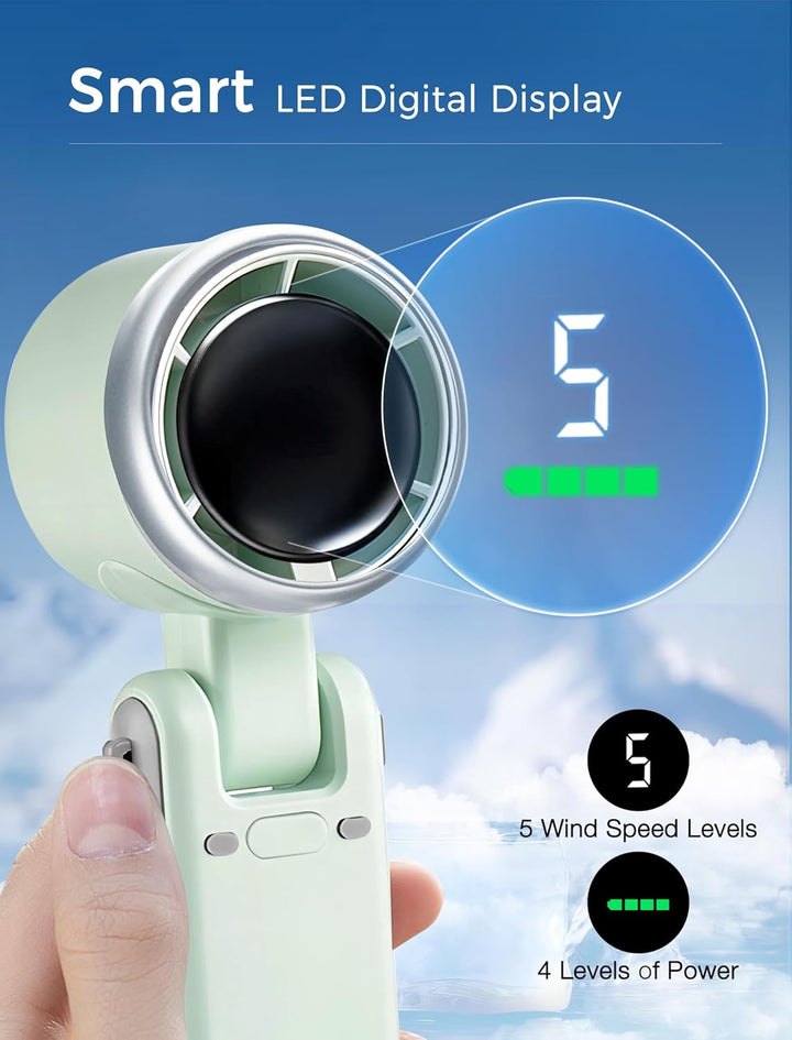 3-in-1 Mini Handheld Turbo Fan – Desk, Neck & Portable Cooling Fan (Rechargeable) | Stornfield