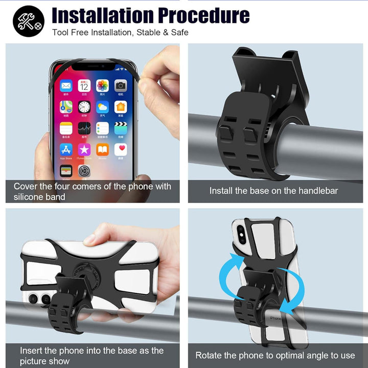 Bicycle phone holder 360° rotatable removable | Stornfield
