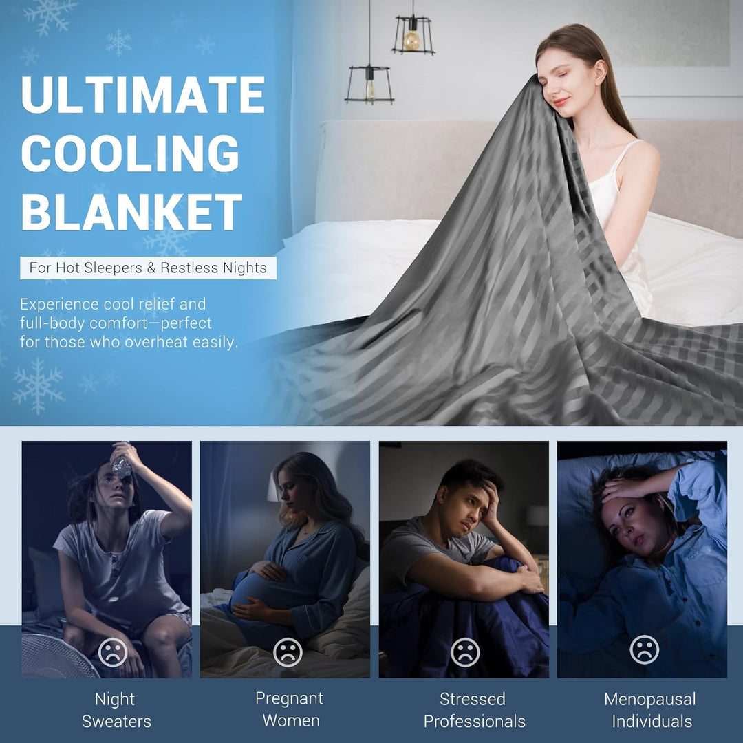 Cooling Fabric Q-max>0.5 Double-Sided Summer Blanket  of Dark Grey | Stornfield