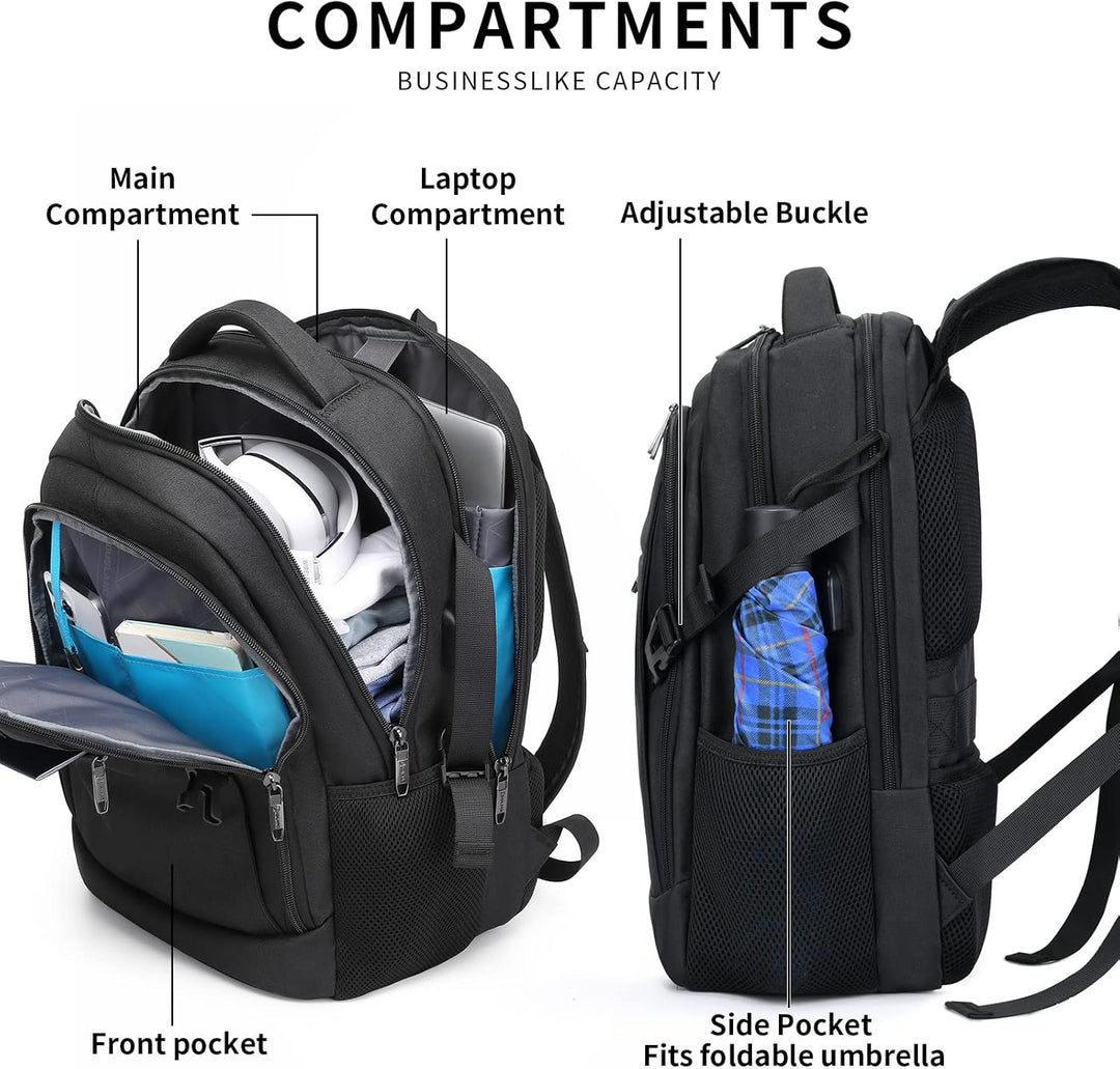 Water-Resistant Travel Laptop Backpack with USB Port & Organised Storage | Stornfield
