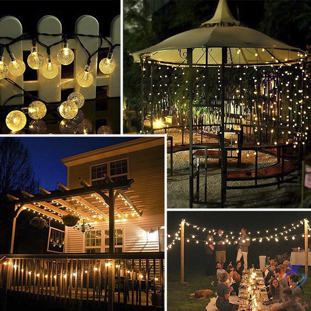 Solar-Powered Crystal Ball String Lights | Stornfield