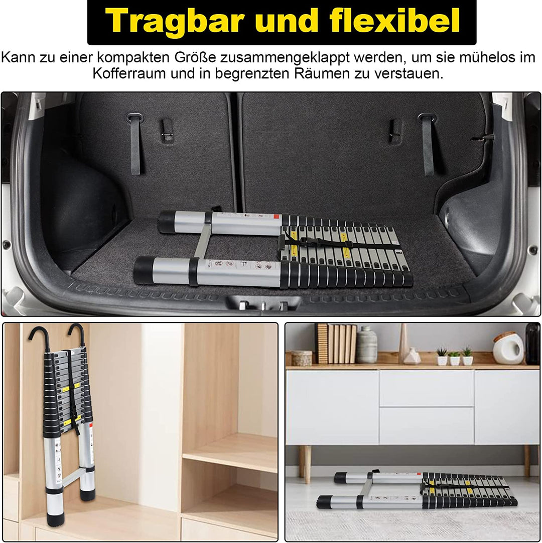 Telescopic ladder with 2 detachable hooks | Stornfield
