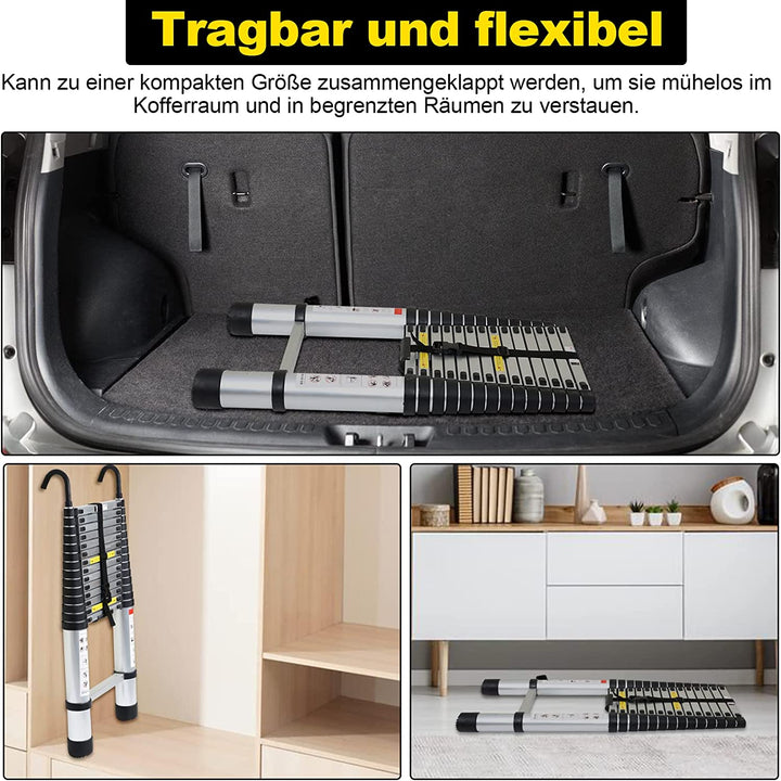 Telescopic ladder with 2 detachable hooks | Stornfield