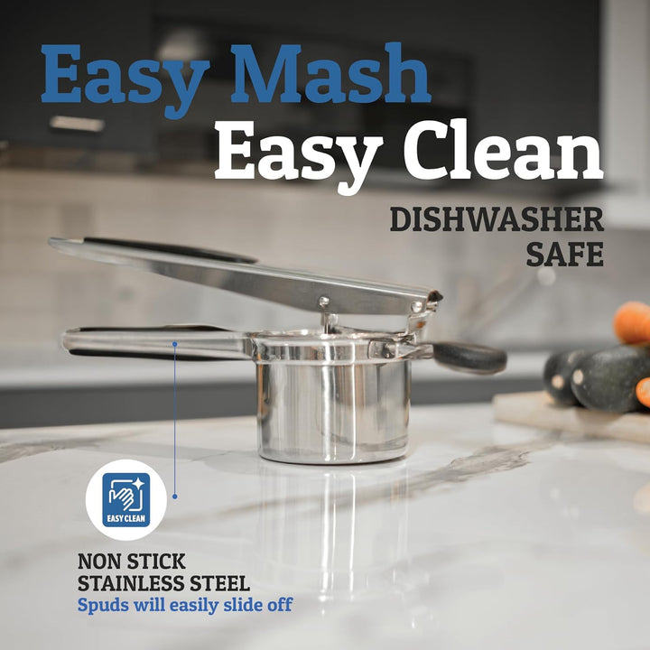 Stornfield | PureMasher Pro Stainless Steel Potato Masher 15oz | Extra Large Capacity | For Mashed Potatoes, Vegetables & Fruits | Lump-Free & Durable