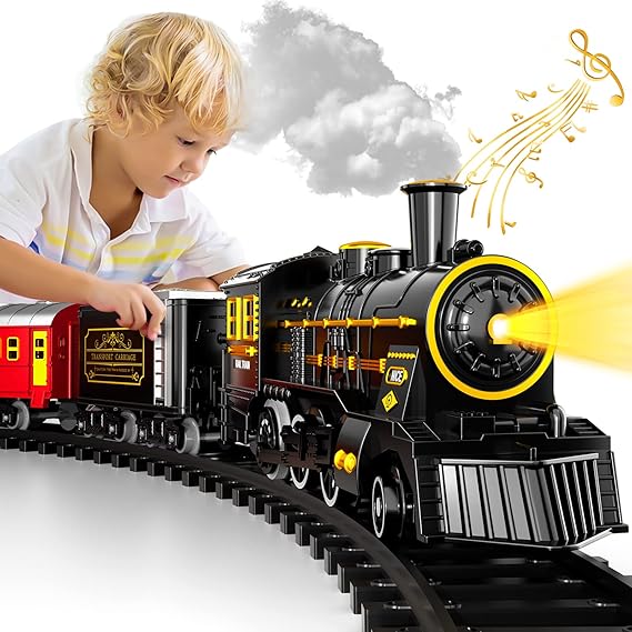 Stornfield | TrackMaster Pro - Battery Operated Electric Train Set with Realistic Sounds