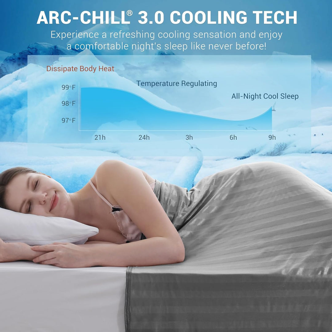 Cooling Fabric Q-max>0.5 Double-Sided Summer Blanket  of Dark Grey | Stornfield