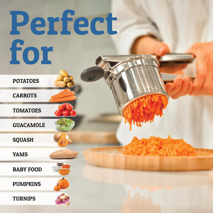 Stornfield | PureMasher Pro Stainless Steel Potato Masher 15oz | Extra Large Capacity | For Mashed Potatoes, Vegetables & Fruits | Lump-Free & Durable