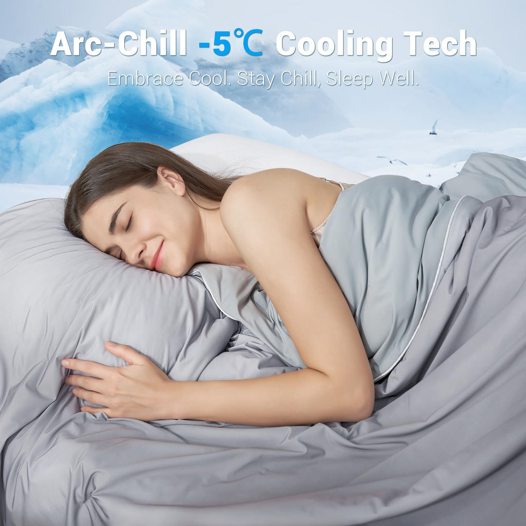 Cooling Comforter Q-Max > 0.5, Breathable & Soft, Gradient Gray | Stornfield