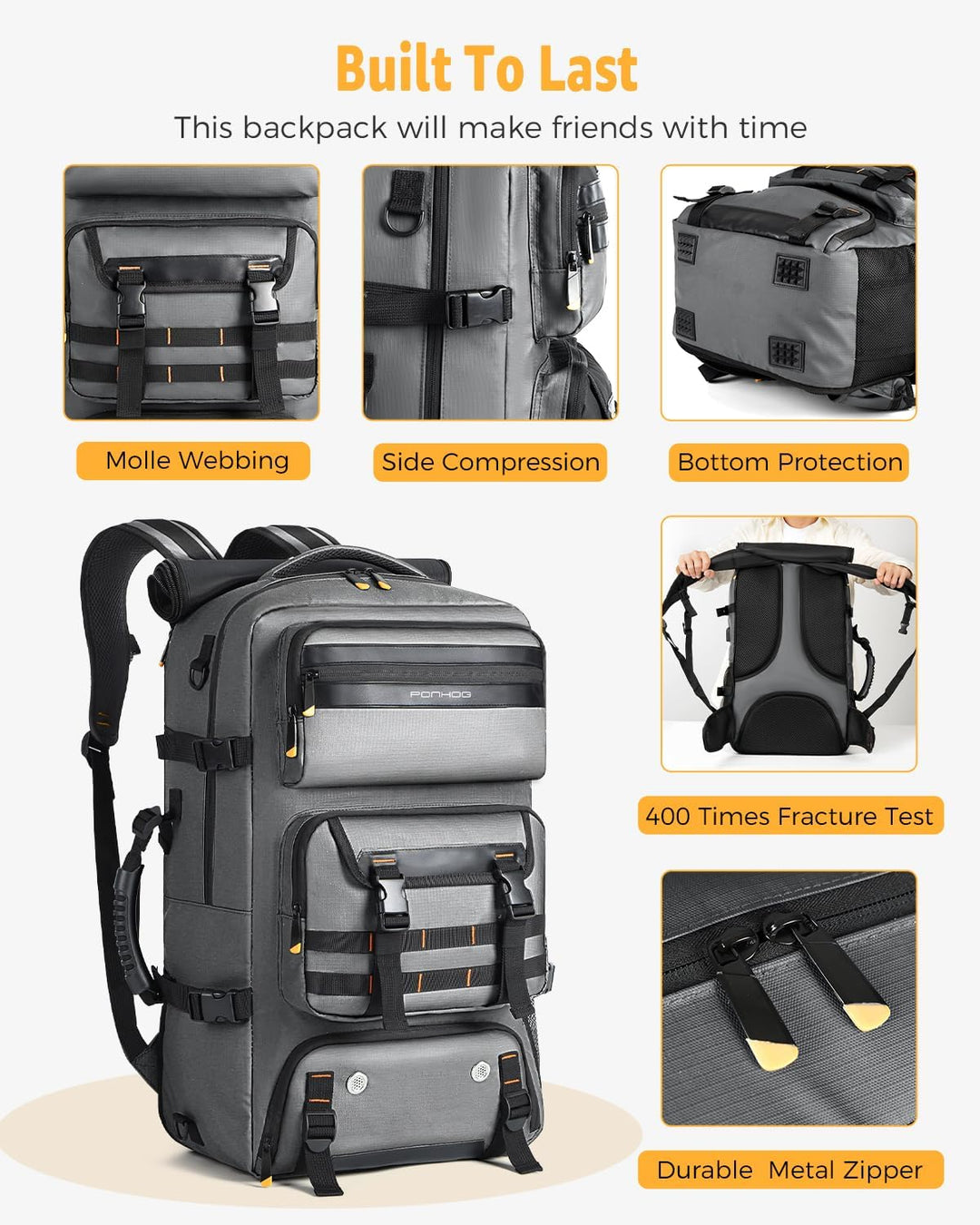 50L Flight-Ready Convertible Travel Backpack with Shoe Compartment & USB Port | Stornfield
