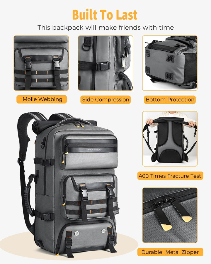 50L Flight-Ready Convertible Travel Backpack with Shoe Compartment & USB Port | Stornfield