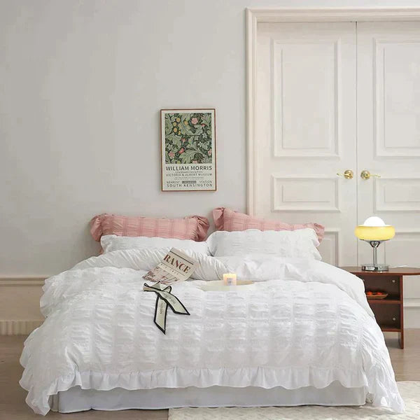 Icy Seersucker Summer Cool Quilt Lace 4-piece Set | Stornfield