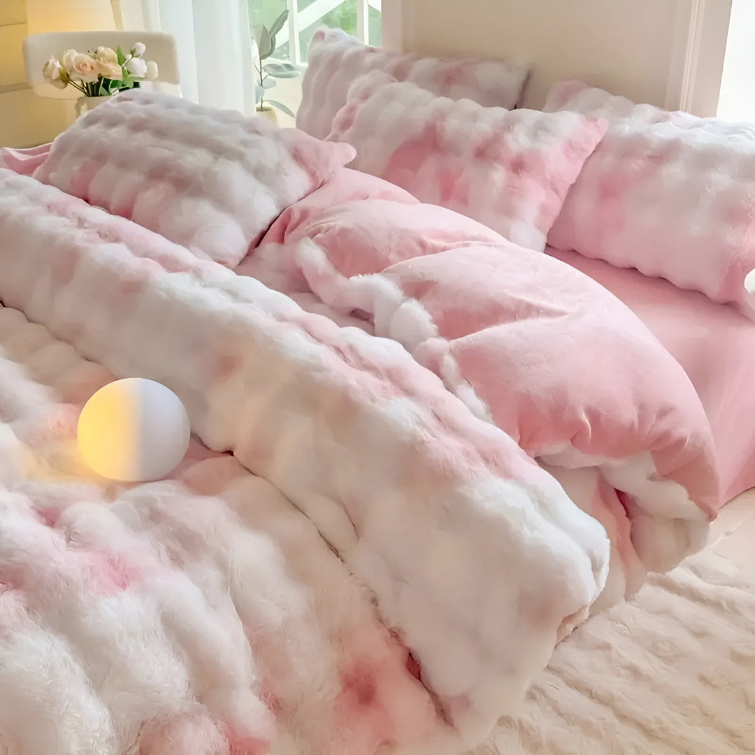 Cozy Plush Bedding Set – Warm and Soft for Autumn & Winter | ReversiStornfielde Design in Rabbit Fur & Milk Velvet | Stornfield