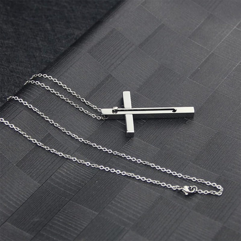 Stornfield | Retractable Toothpick Necklace with Stainless Steel Cross Pendant