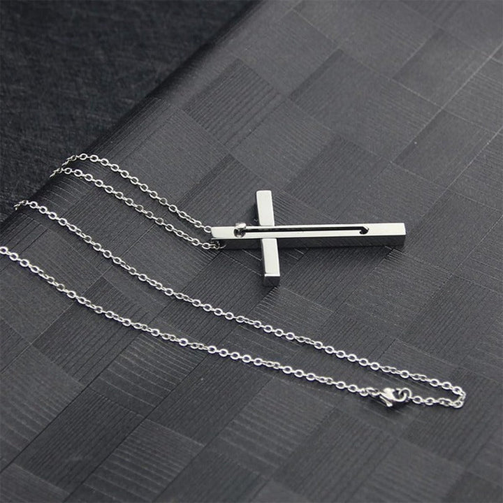 Stornfield | Retractable Toothpick Necklace with Stainless Steel Cross Pendant