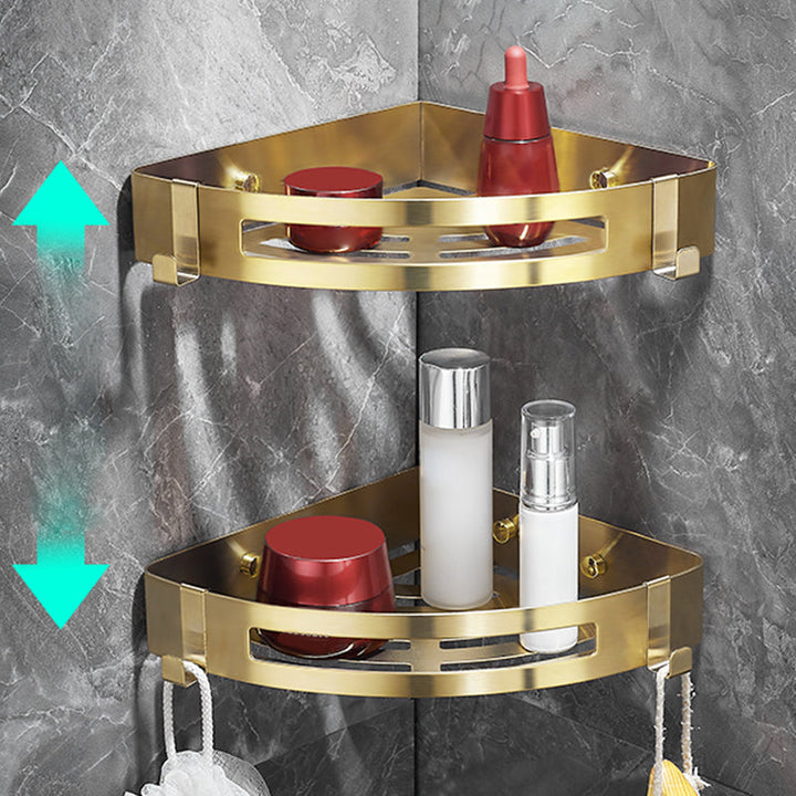 Stornfield | 3-Piece Gold/Silver Modern Bathroom Accessory Set, Bath Shelf