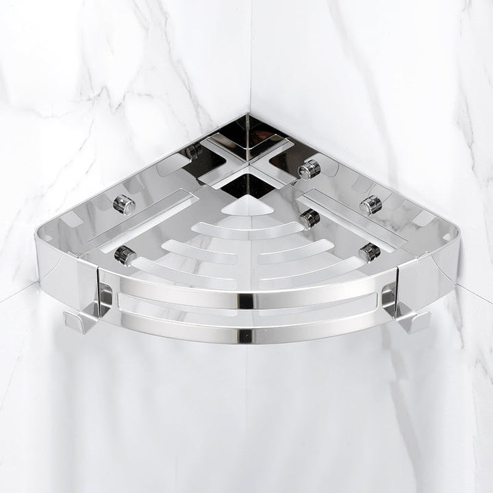 Stornfield | 3-Piece Gold/Silver Modern Bathroom Accessory Set, Bath Shelf