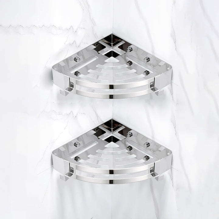 Stornfield | 3-Piece Gold/Silver Modern Bathroom Accessory Set, Bath Shelf