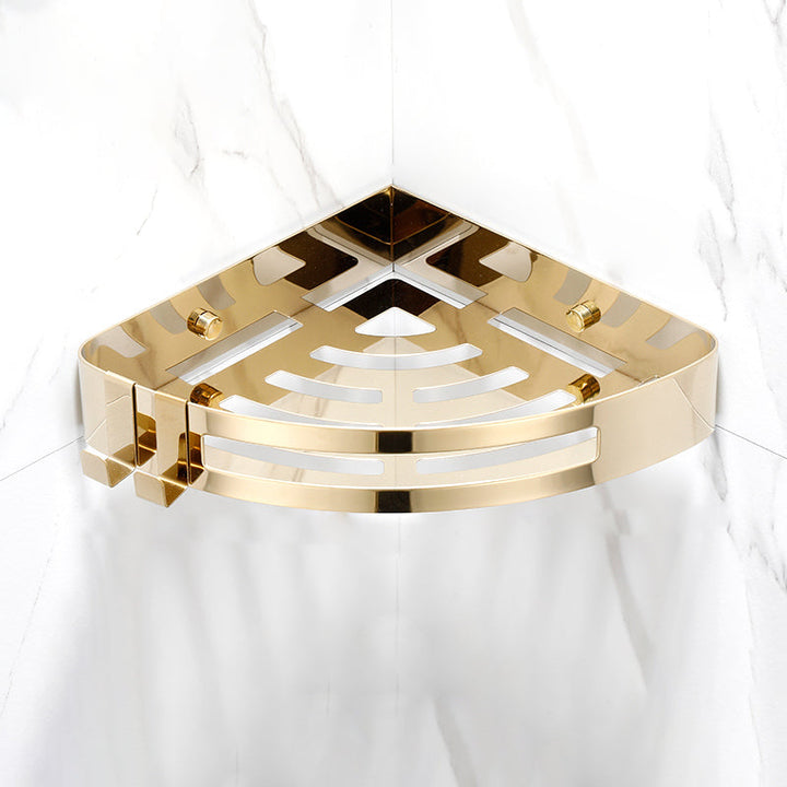Stornfield | 3-Piece Gold/Silver Modern Bathroom Accessory Set, Bath Shelf