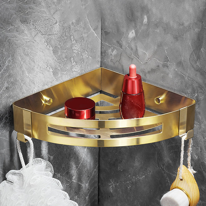 Stornfield | 3-Piece Gold/Silver Modern Bathroom Accessory Set, Bath Shelf