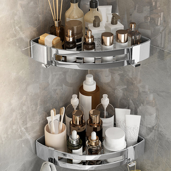 Stornfield | 3-Piece Gold/Silver Modern Bathroom Accessory Set, Bath Shelf